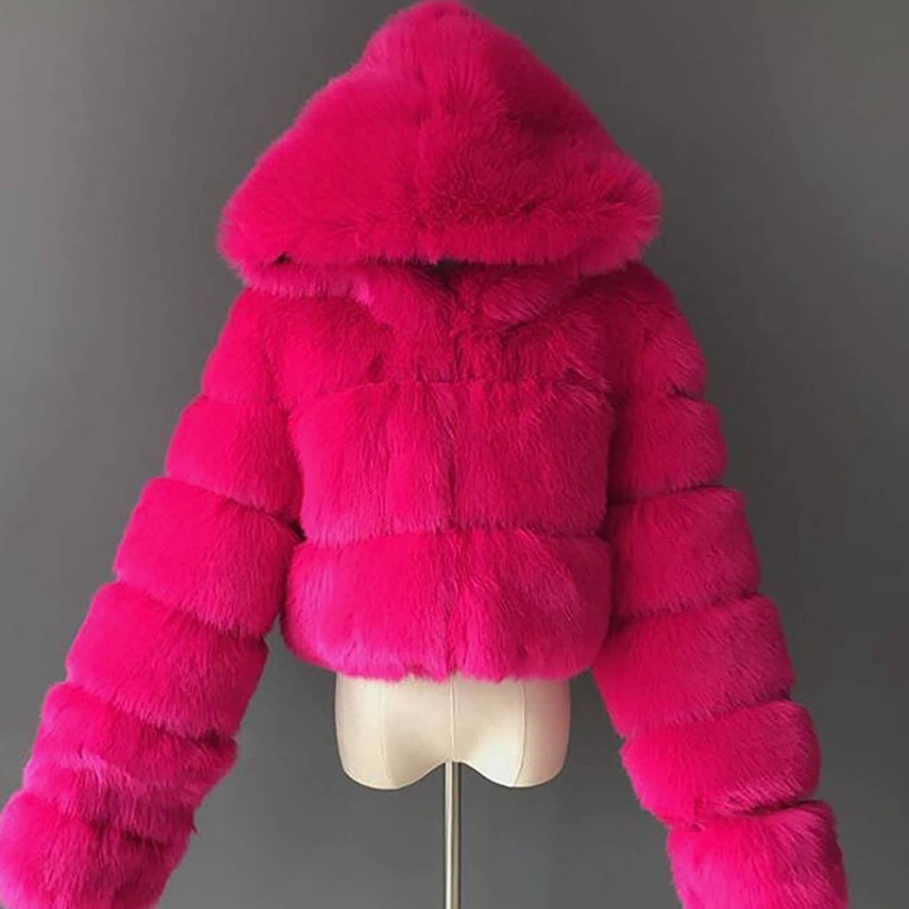 Faux fur crop jacket